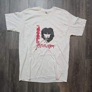 Vintage Jim Morrison The Doors White Cotton T-Shirt Single Stitch Size XL
